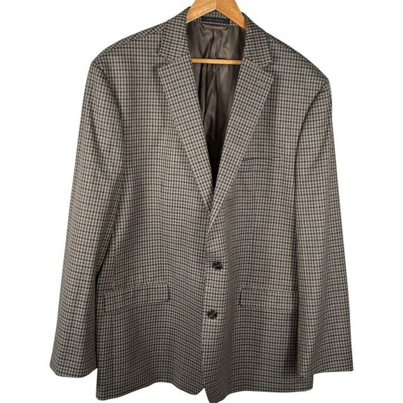 Ralph Lauren 50L Gingham Check Blazer Jacket Sport Suit Coat Green Label EUC